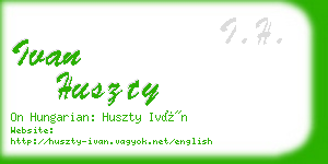 ivan huszty business card